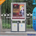 Standing advertising display sign board with trash bin